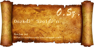 Oszkó Szolón névjegykártya